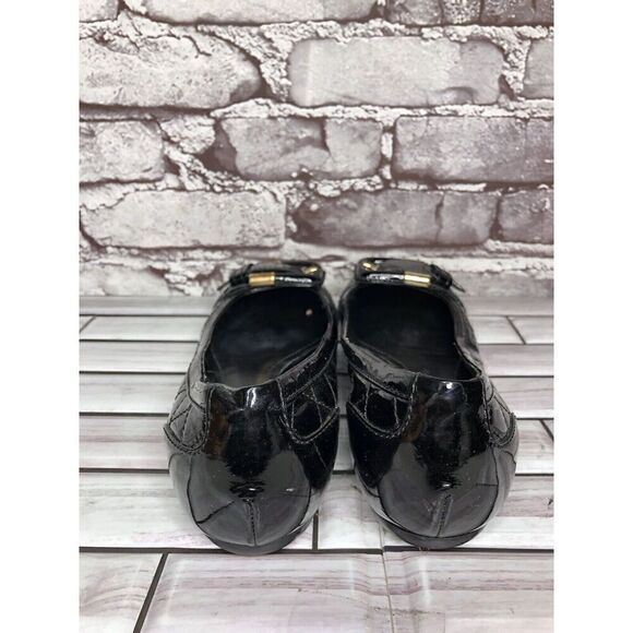Burberry Black Patent Leather Quilted Buckle Strap Ballet Flats Women Sz 36EU/6M - Picture 7 of 16